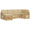vidaXL Kültéri kanapé szett 6 pcs Fehér és Bézs 247 x 128,5 x 73 cm