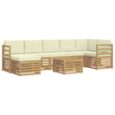 vidaXL Kültéri kanapé szett 8 pcs Fehér és Krém színű 59 x 59 x 37 cm