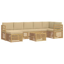 vidaXL Kültéri kanapé szett 8 pcs Fehér és Bézs 59 x 59 x 37 cm