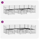 vidaXL Kültéri kanapé szett 8 pcs Fehér 59 x 59 x 37 cm Tömör Akácfa