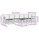 vidaXL Kültéri kanapé szett 8 pcs Fehér 59 x 59 x 37 cm Tömör Akácfa
