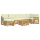 vidaXL Kültéri kanapé szett 8 pcs Fehér és Krém színű 59 x 59 x 37 cm