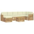 vidaXL Kültéri kanapé szett 8 pcs Fehér és Krém színű 59 x 59 x 37 cm