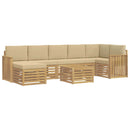 vidaXL Kültéri kanapé szett 8 pcs Fehér és Bézs 59 x 59 x 37 cm