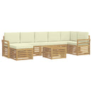 vidaXL Kültéri kanapé szett 8 pcs Fehér és Krém színű 59 x 59 x 37 cm