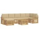 vidaXL Kültéri kanapé szett 8 pcs Fehér és Bézs 59 x 59 x 37 cm