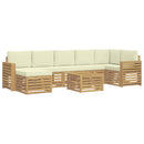 vidaXL Kültéri kanapé szett 8 pcs Fehér és Krém színű 59 x 59 x 37 cm