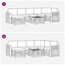 vidaXL Kültéri kanapé szett 8 pcs Fehér és Bézs 59 x 59 x 37 cm