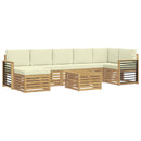 vidaXL Kültéri kanapé szett 8 pcs Fehér és Krém színű 59 x 59 x 37 cm