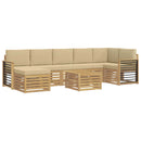 vidaXL Kültéri kanapé szett 8 pcs Fehér és Bézs 59 x 59 x 37 cm