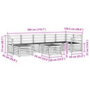 vidaXL Kültéri kanapé szett 8 pcs Fehér 59 x 59 x 37 cm Tömör Akácfa