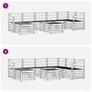 vidaXL Kültéri kanapé szett 8 pcs Fehér 59 x 59 x 37 cm Tömör Akácfa
