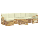 vidaXL Kültéri kanapé szett 8 pcs Fehér és Krém színű 59 x 59 x 37 cm