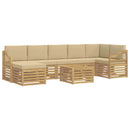 vidaXL Kültéri kanapé szett 8 pcs Fehér és Bézs 59 x 59 x 37 cm