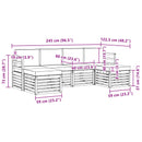 vidaXL Ülőgarnitúrák 6 pcs Fehér és Világosszürke 245 x 122,5 x 73 cm