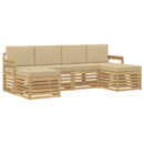 vidaXL Kültéri kanapé szett 5 pcs Fehér és bézs 249 x 122,5 x 73 cm