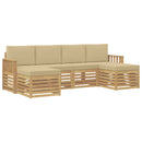 vidaXL Kültéri kanapé szett 5 pcs Fehér és bézs 249 x 122,5 x 73 cm