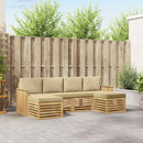 vidaXL Kültéri kanapé szett 6 pcs Fehér és Bézs 249 x 122,5 x 73 cm