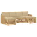 vidaXL Kültéri kanapé szett 6 pcs Fehér és Bézs 249 x 122,5 x 73 cm