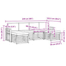 vidaXL Ülőgarnitúrák 6 pcs Fehér és Világosszürke 249 x 122,5 x 73 cm