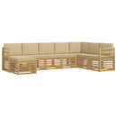 vidaXL Kültéri kanapé szett 8 pcs Fehér és Bézs 304 x 185,5 x 73 cm