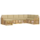 vidaXL Kültéri kanapé szett 8 pcs Fehér és Bézs 306 x 187,5 x 73 cm