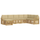 vidaXL Kültéri kanapé szett 8 pcs Fehér és Bézs 308 x 190 x 73 cm