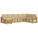 vidaXL Kültéri kanapé szett 8 pcs Fehér és Bézs 310 x 191,5 x 73 cm