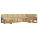 vidaXL Kültéri kanapé szett 8 pcs Fehér és Bézs 306 x 187,5 x 73 cm