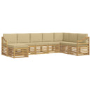 vidaXL Kültéri kanapé szett 8 pcs Fehér és Bézs 304 x 185,5 x 73 cm