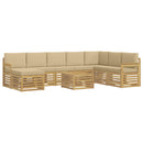 vidaXL Kültéri kanapé szett 7 pcs Fehér és bézs 59 x 59 x 37 cm