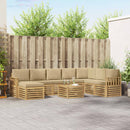 vidaXL Kültéri kanapé szett 7 pcs Fehér és bézs 59 x 59 x 37 cm