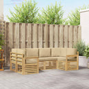 vidaXL Kültéri kanapé szett 5 pcs Fehér és bézs 245 x 128,5 x 73 cm