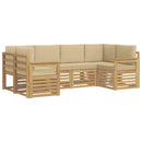 vidaXL Kültéri kanapé szett 5 pcs Fehér és bézs 245 x 128,5 x 73 cm