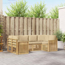 vidaXL Kültéri kanapé szett 6 pcs Fehér és Bézs 245 x 128,5 x 73 cm