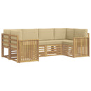 vidaXL Kültéri kanapé szett 6 pcs Fehér és Bézs 245 x 128,5 x 73 cm