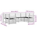 vidaXL Kültéri kanapé szett 6 pcs Fehér 245 x 130,5 x 73 cm