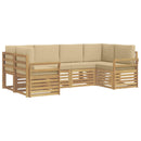 vidaXL Kültéri kanapé szett 6 pcs Fehér és Bézs 245 x 130,5 x 73 cm