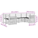 vidaXL Kültéri kanapé szett 6 pcs Fehér 245 x 132,5 x 73 cm
