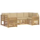 vidaXL Kültéri kanapé szett 6 pcs Fehér és Bézs 245 x 132,5 x 73 cm