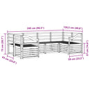 vidaXL Kültéri kanapé szett 6 pcs Fehér 245 x 126,5 x 73 cm