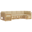 vidaXL Kültéri kanapé szett 6 pcs Fehér és bézs 304 x 128,5 x 73 cm