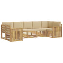 vidaXL Kültéri kanapé szett 7 pcs Fehér és Bézs 304 x 128,5 x 73 cm