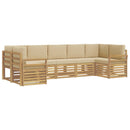 vidaXL Kültéri kanapé szett 7 pcs Fehér és Bézs 304 x 130,5 x 73 cm