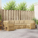 vidaXL Kültéri kanapé szett 7 pcs Fehér és Bézs 304 x 132,5 x 73 cm