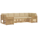 vidaXL Kültéri kanapé szett 7 pcs Fehér és Bézs 304 x 132,5 x 73 cm