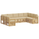 vidaXL Kültéri kanapé szett 7 pcs Fehér és bézs 304 x 128,5 x 73 cm