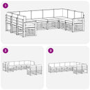 vidaXL Kültéri kanapé szett 7 pcs Fehér és bézs 304 x 128,5 x 73 cm