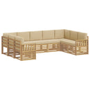 vidaXL Kültéri kanapé szett 7 pcs Fehér és bézs 304 x 128,5 x 73 cm