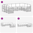 vidaXL Kültéri kanapé szett 7 pcs Fehér és bézs 304 x 128,5 x 73 cm